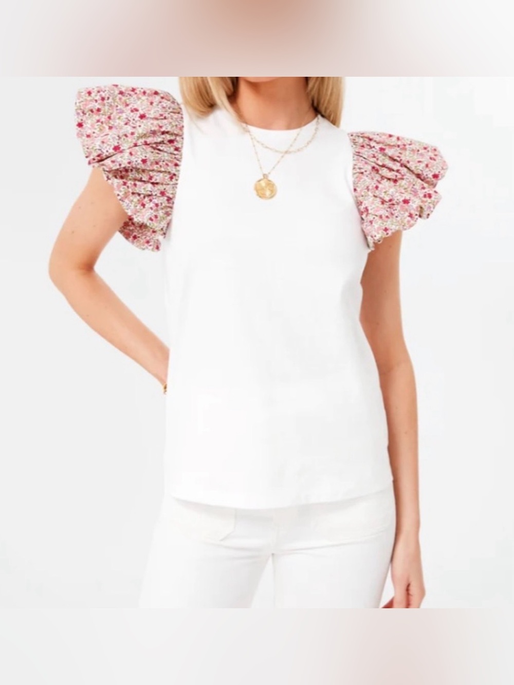 HYACINTH HOUSE Floral Sleeve Shelby Tee - Small